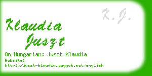 klaudia juszt business card